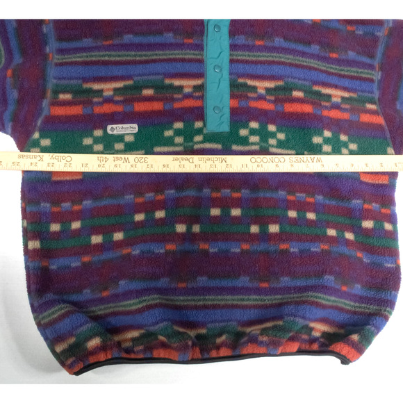 Vintage 90s Columbia Sportswear Aztec Navajo Fleece Sweater Men's Size L Retro - Picture 10 of 14